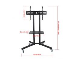 TV Soporte, Universal Altura Regulable pie con Ruedas Televisión Mesa Soporte para 32 – 65 Pulgadas LED para televisor Stand Pantalla Plana para Muebles Rack