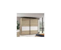 ARMARIO DE 2 PUERTAS CORREDERAS COLOR ROBLE NATURAL COMBINADO CON POLAR