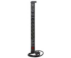 Kopp mesa 6 enchufes con interruptor con USB, TV, RJ-45, ÜSS, Negro/Plata, 228205016