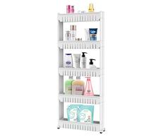 Yaheetech 5 Niveles Estante de Almacenamiento Carrito de Cocina Estantería con Ruedas
