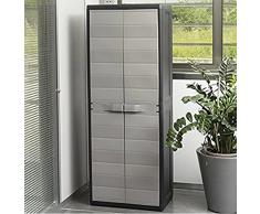 de 65/ cm de largo x 38 cm de profundidad x 171/ cm de altura modelo Elegance Armario escobero de resina mueble multiuso para el aire libre