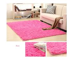 ele ELEOPTION Alfombra Shaggy, Soft Pile Moderna Antideslizante Sala de Estar Alfombras Suaves Alfombra del Piso Shaggy Alfombra, para Habitaciones de niños, dormitorios, Rosa - 60x90CM