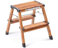 kingrack Taburete de escalón de Aluminio de Doble Cara, Escalera de diseño Plegable con pies Antideslizantes, Escalera Ligera con diseño de Madera escandinava. WKUK2272
