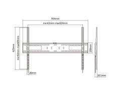 ultra delgado distancia a la pared 27mm Soporte fijo de pared para monitor//TV//LED de 37 a 70 TooQ LP4170F-B hasta 40kg de peso color negro incluye nivel de burbuja formato VESA hasta 600x400