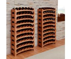 Botellero BOUQUET, madera maciza de pino, color cereza, apilable / ampliable - alt. 26 x anch. 68 x pr. 25,5 cm