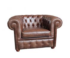 Trama Toscana Sillón Chesterfield cm 110 × 88 H cm 72 DE Piel auténtica