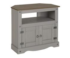 Mercers Furniture Corona-Mueble esquinero TV, Cera Gris, H-78cm W-85cm D-43cm