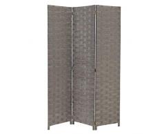 Biombo Plegable Oriental Gris de Madera para salón Fantasy - LOLAhome