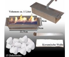 Chimenea Etanol y Gel Modelo Madrid Deluxe Granito oscuro