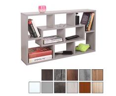 RICOO WM050-PL, Estantería Pared, 85x48x16cm, Estante Colgante, Librería Flotante, Mueble almacenaje, Almacenamiento Libros, Biblioteca, Madera Gris