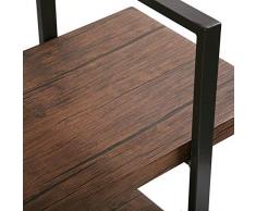 Versa 10330113 Estantería de Pared 5 baldas Madera aglomerada y Metal, MDF, Marrón/Negro, 179 x 33 x 100 cm