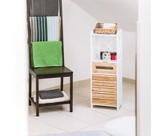 Relaxdays Armario Estantería con 5 Estantes, Madera, Blanco, 24.5x31.5x89 cm