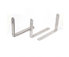 sourcingmap 200 millimeter x135 millimeter Forma de L soporte estante escuadra ángulo recto 4 piezas