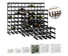 Sistema Botellero modular TREND, máx. 42 botellas, roble oscuro, ampliable / apilable - alt. 61,2 x anch. 61,2 x pr. 22,8 cm