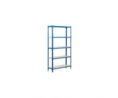 SimonRack SI409 Kit Estantería con 5 Estantes, AZUL/BLANCO, 2000 x 1000 x 300 mm