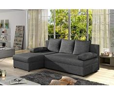 Don Baraton anticrisis.net Sofá Chaise Longue pequeño con Cama – York (Gris)