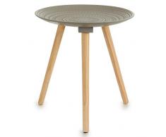 TU TENDENCIA ÚNICA Mesa de Café Redonda con Tres Patas de Madera. Mesa Auxiliar Ideal para Cualquier rincón de tu Casa. Medidas: 40x40x42 cm (Gris)