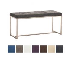 CLP Banco 2 Plazas Barci Tapizado En Tela I Banco De Recibidor con Base De Acero INOX. I Taburete Pie De Cama Moderno I Color: Gris Oscuro