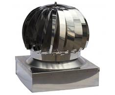 Util.Fer - Caperuza para chimenea (giratoria, inoxidable, base cuadrada, todas las medidas)