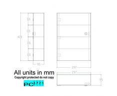PC3721® 1 Vitrina de acrílico transparente de alto brillo con puerta frontal y cerradura de seguridad DB092-CABA3
