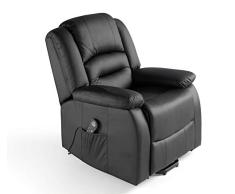 ECO-DE Sillón Masaje Relax Maximum 9 programas con Calor Lumbar,reclinación manual ECO-8198 Color negro