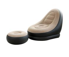 anruo Sillón Inflable para Acampar de una Persona y sofá Inflable de cojín de Alto pie con reposapiés