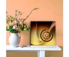 Reloj De Mesa 30 cmx30 cm Incluye soporte de aluminio – abstracto Diseño Marrón caramell Cafe matices Peaceful cuarzo – Chimenea Reloj de reloj de pie tu6143 DIXTIME.