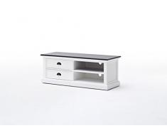 Nova solo ca592ct-120 – Mueble TV bandeja con 2 cajones caoba/MDF blanco/negro 120 x 45 x 45 cm)