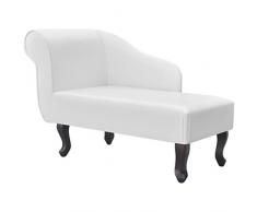 Festnight Sofá Cama de Salón Vintage con Reposabrazos Izquierdo Sillón Blanco