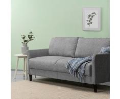Zinus Jackie Sofá Tapizado de estilo clásico, Gris claro de 180x79x87.9 cm