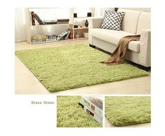 ele ELEOPTION Alfombra Shaggy, Soft Pile Moderna Antideslizante Sala de Estar Alfombras Suaves Alfombra del Piso Shaggy Alfombra, para Habitaciones de ni?os, dormitorios, Pasto Verde - 80x120CM