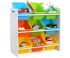 Homfa Estantería Infantil para Juguetes Libros Organizador Infantil de Juguetes Almacenamiento Juguetes con 9 Cajones 65 x 26.5 x 60cm
