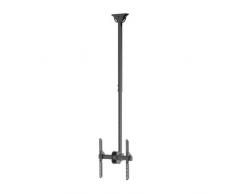 TooQ LPCE1155TSLI-B - Soporte de techo extensible, inclinable y giratorio para monitor/TV/LED de 32" a 55", rotacion de 360º, hasta 50 Kg de peso, ajustable entre 1060mm y 1560mm,VESA hasta 400x400, color negro