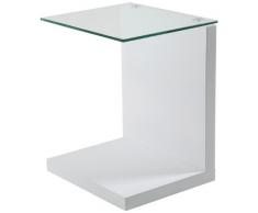 AC Design Furniture 49008 Michel - Mesa auxiliar (cristal, 40 x 50 x 35 cm), color blanco satinado