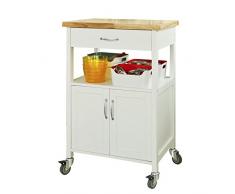 SoBuy® Carrito de servir, estantería de cocina, carrito de cocina móvil, FKW22-WN,ES