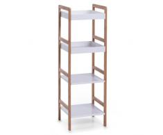 Zeller 18631 - Estantería Tipo Escalera (4 estantes, 36 x 33 x 110 cm, bambú y Fibra de Densidad Media), Color Blanco