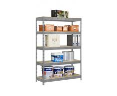 Estantería Metálica Kit Bricoforte Chipboard 1206-5 galvanizado, 2000x1200x600, 5 estantes, Simonrack