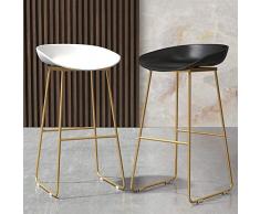 WEIYV-Taburete de bar,Taburetes Nordic Iron Art Creativo Simple Bar De Moda Bar Silla Silla Taburete Ocio Café Recepción Taburete Alto Silla De Diseño (Color : White 65cm, Tamaño : A)
