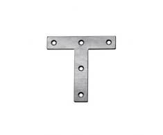 ounona 10pcs Pata De Unión en forma de T placa de fijación de acero inoxidable escuadra reparación soporte 80 mm * 80 mm