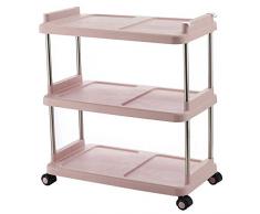 Portable Cart - GR/Carros de Servicio utilitarios de 3 estantes, Carro de Almacenamiento de plástico con Ruedas