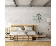 Relaxdays Estantería de Pared Decorativa con 6 Compartimentos, Madera, Verde, 69 x 69 x 17 cm
