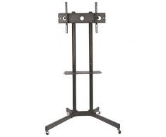 Soporte de pie para TV Soporte con Ruedas, Estante de Cristal, Altura Ajustable para Samsung 75" UE75NU8009TXZG
