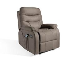 ECODE Sillón de Masaje Relax Imperial tapizado en Tela ECO-8500 Color Marrón