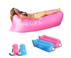 YespoProducts Sofa Hinchable con Bolso portatil, Tumbona Hinchable de Playa, Sofa Hinchable Camping, Hamaca Hinchable,Tumbona Playa Plegable Ligera, Sofa Inflable con Bolso portatil. (Rosa)
