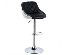 WOLTU 1x Taburete de Bar con Reposabrazos, Juego de 1, Altura Ajustable con Respaldo Piel Sintética de Fácil Cuidado para Cocina, Bar, Salon Negro BH30sz-1