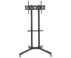 TradeMount Soporte de pie para TV Soporte con Ruedas, Estante de Cristal, Altura Ajustable para Grundig 49" 49GFB662