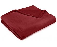 AmazonBasics, Manta, Hecha de Suave Felpa, 127 x 152 cm, Borgoña