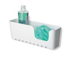 TATAY 4520201 - Gran Cesta organizadora de ducha con ventosas, capadidad para 2.5 kg, Plástico Polipropileno, Color blanco, 30 x 9.5 x 11cm