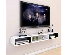 XXHDEE Mueble de TV de Pared Estante Unidad de Almacenamiento Estante Reproductor de DVD/BLU-Ray Caja de TV satelital Caja de Cable Marco Flotante Blanco estantería de Pared (Color : B)