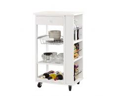 SoBuy Carrito de Servir, Carrito de Cocina, Blanco, FKW12-W,ES